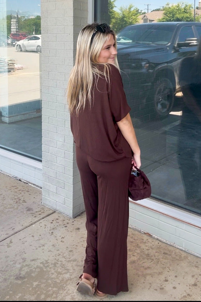 Ribbed Relaxed Fit Top And Pants Set