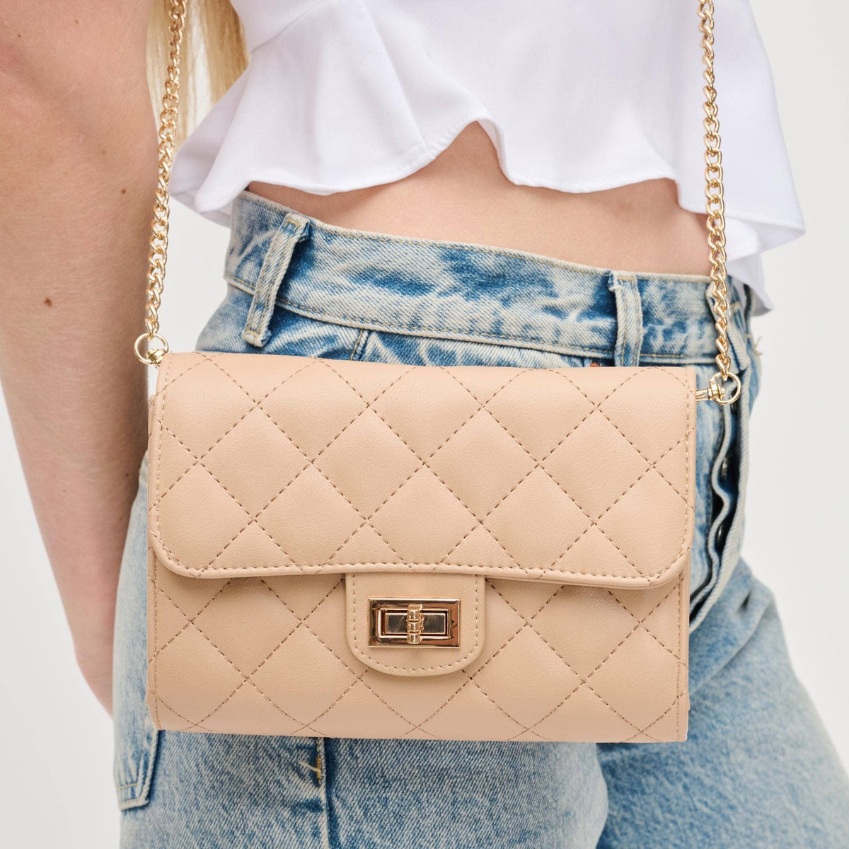 Winona Quilted  Multi-Compartment Crossbody-Black