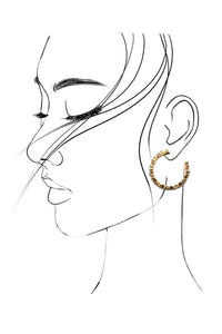 Baguette Rhinestone Hoop Earrings-Gold