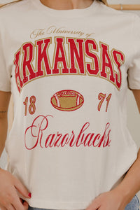 Arkansas Razorbacks Ellie Perfect Tee – LivyLu Off White