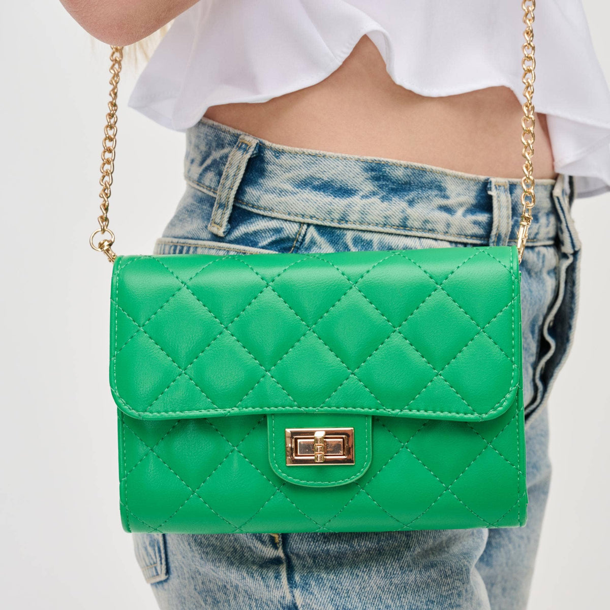 Winona Quilted  Multi-Compartment Crossbody-Black