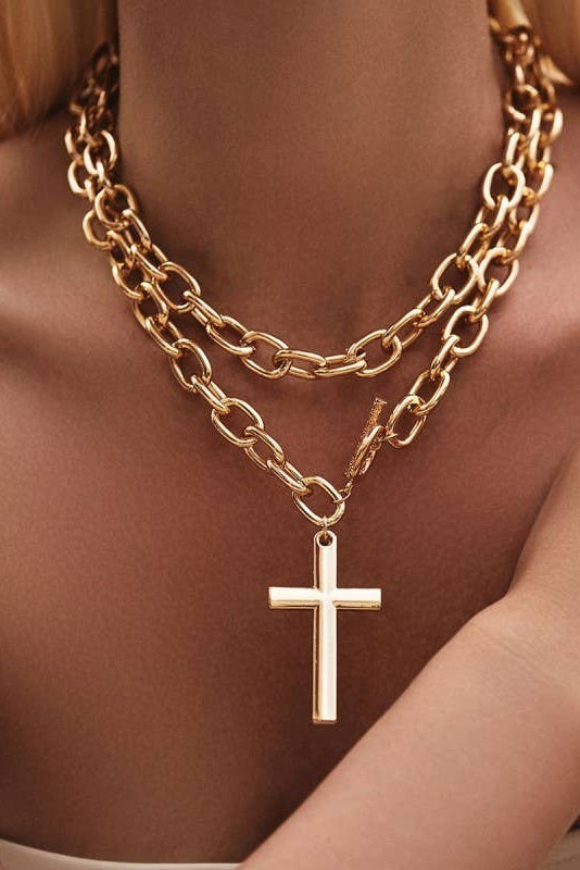 cross statement necklace