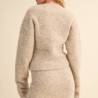 SALE-Winter Wishes Sweater and Skirt Set- Taupe
