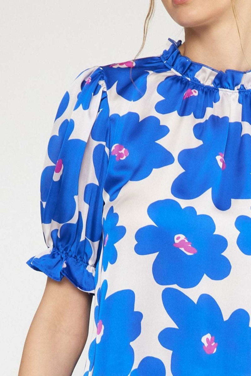 A New Day Top-Cobalt Blue