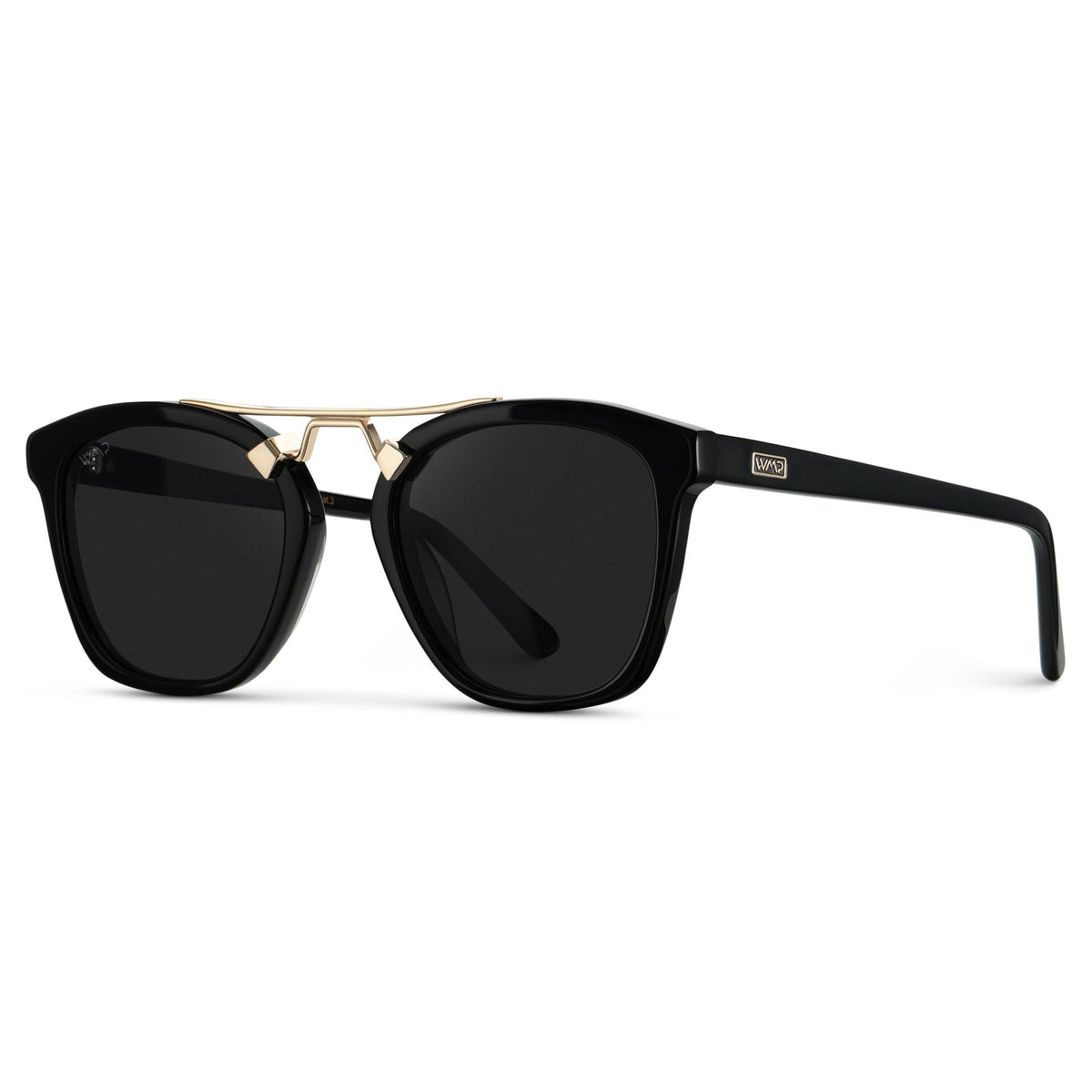 WMP Eyewear - Demi - Women's Polarized Square Sunglasses: Black / Black Lens