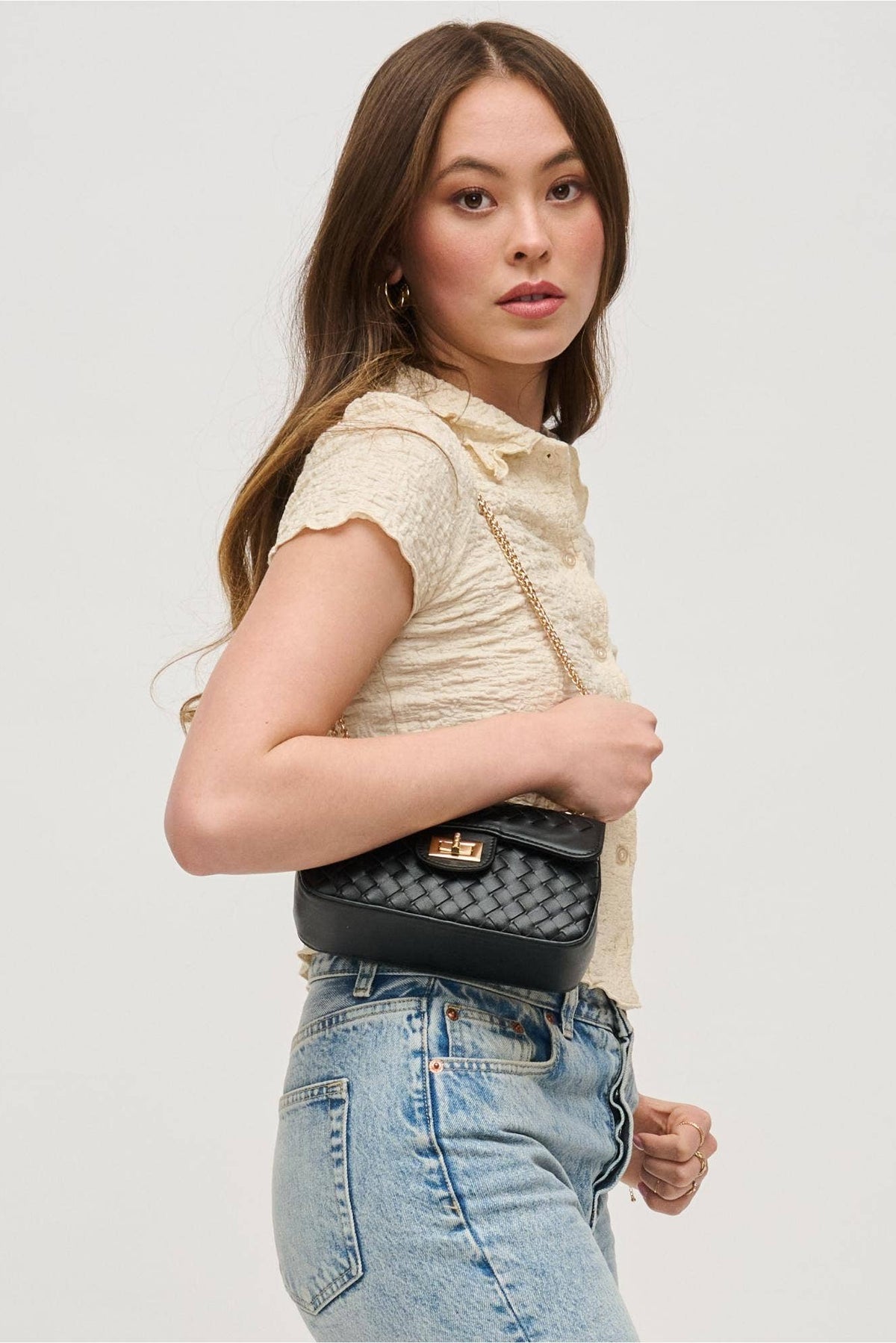 Black woven Purse