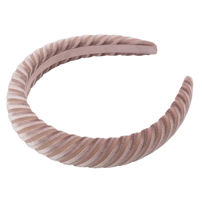 Kitsch-Padded Velvet Headband-Blush