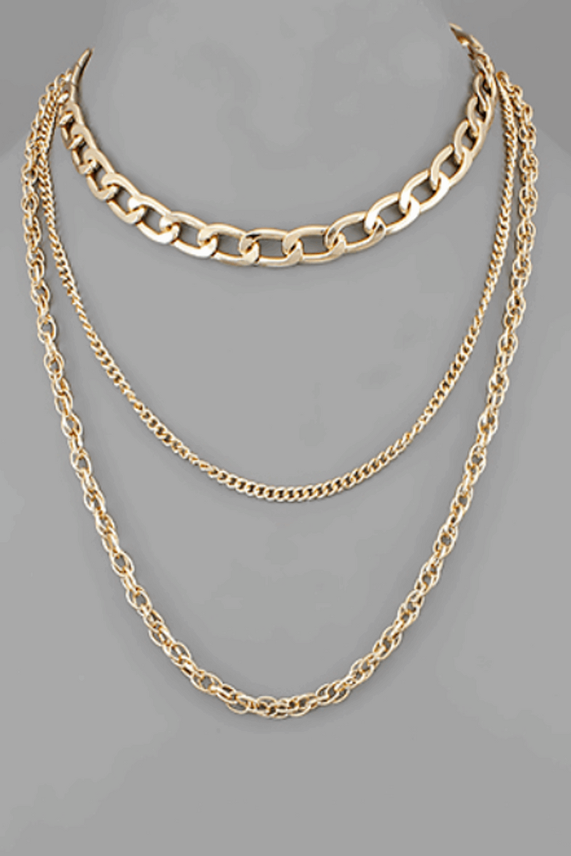 3 Type Chain Layer Necklace-Gold – Simply Dixie Boutique