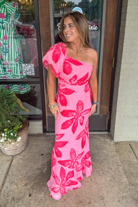 Pink Floral Maxi Dress