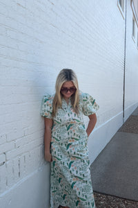 TCEC Peacock Print Maxi Dress insta