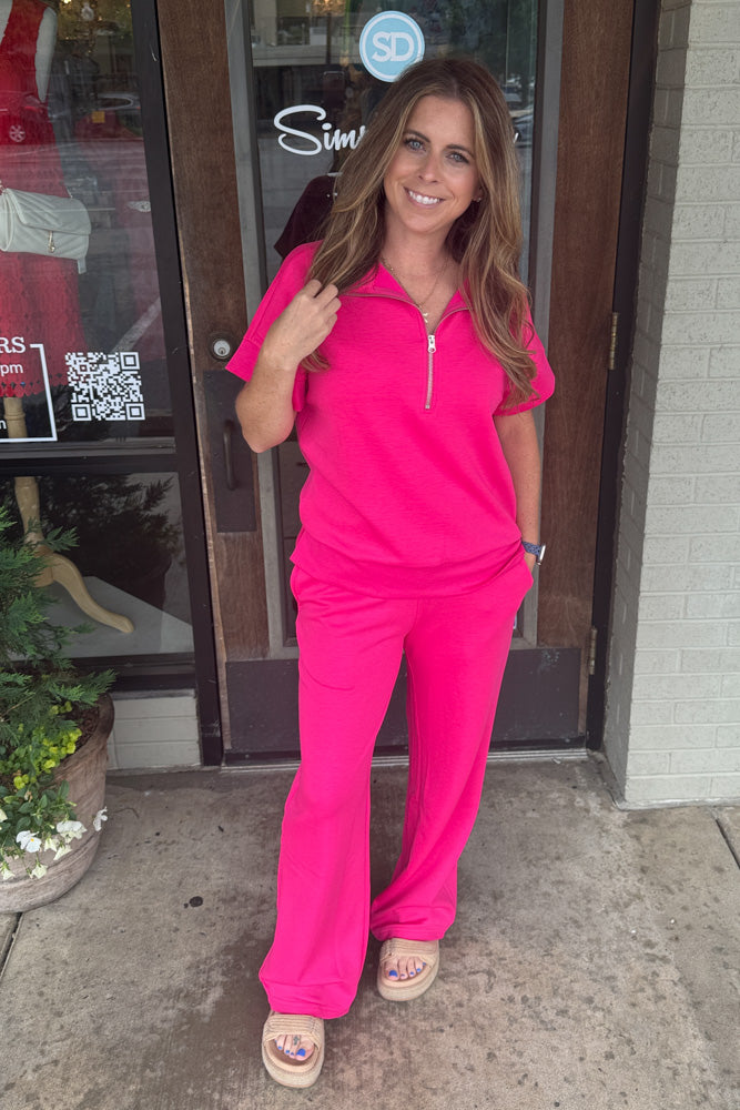 Scuba Half Zip Top And Matching Pants Set