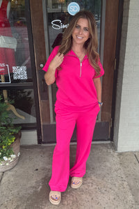 Scuba Half Zip Top And Matching Pants Set