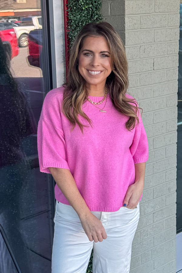 Pink Le Lis Short Sleeve Sweater