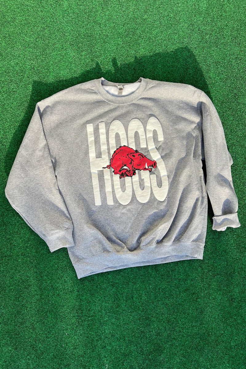 Southern Trend-Puff Hogs Sweatshirt-Grey