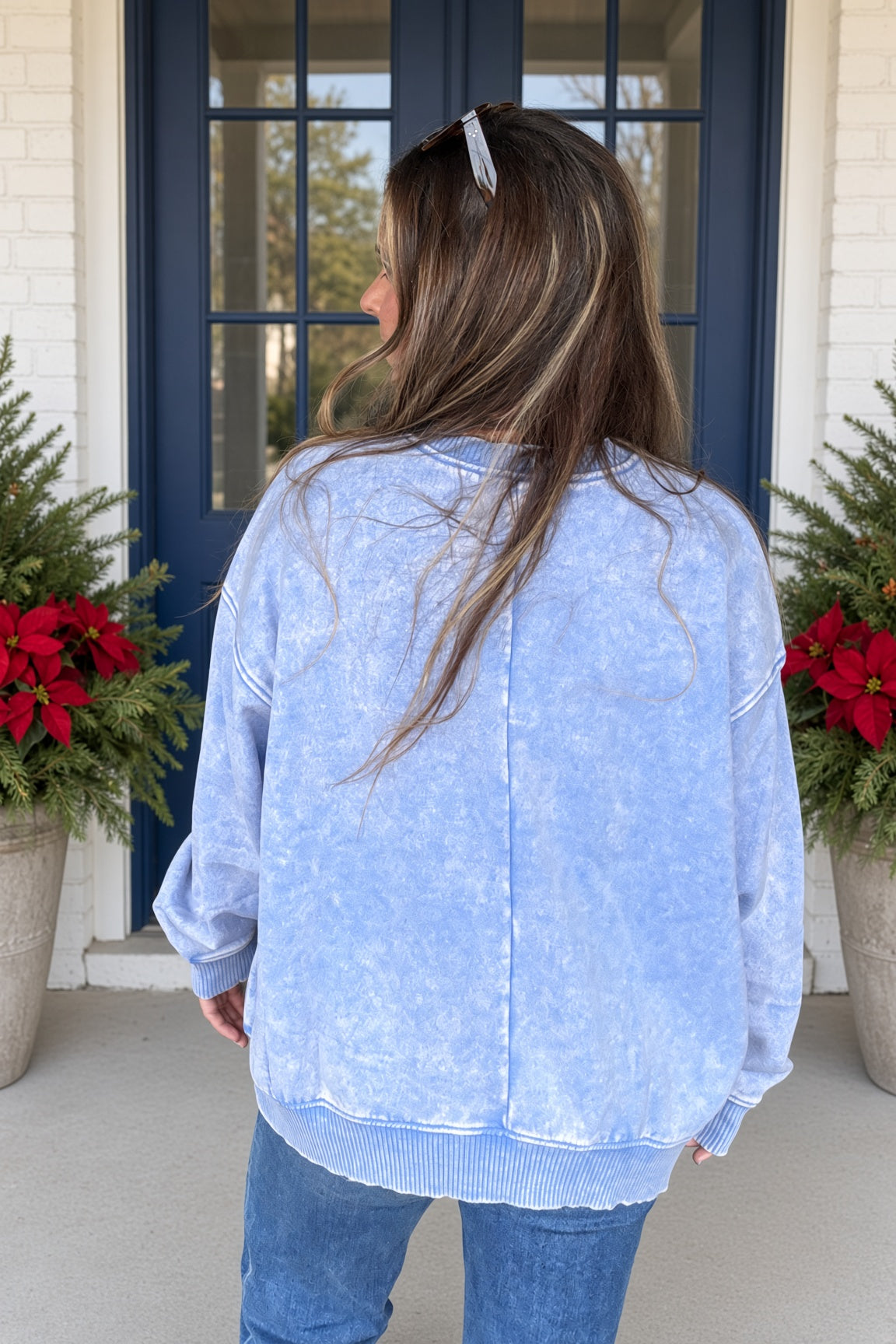Zenana-Acid Washed Oversized Fleece Pullover
