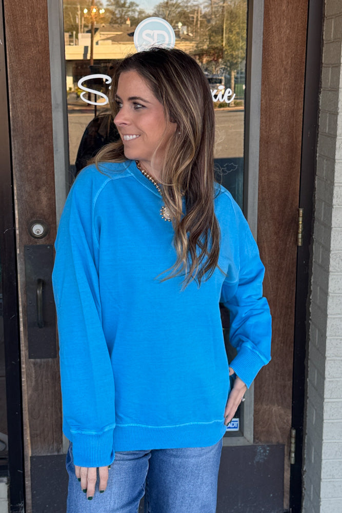 French Terry Pigment Dye and Enzyme Wash Pullover - Simply Dixie Boutique