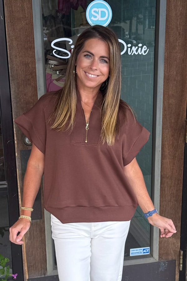 Zenana Scuba Top Brown