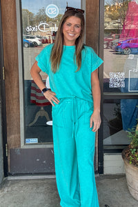 Zenana Cotton Slub Set Turquoise