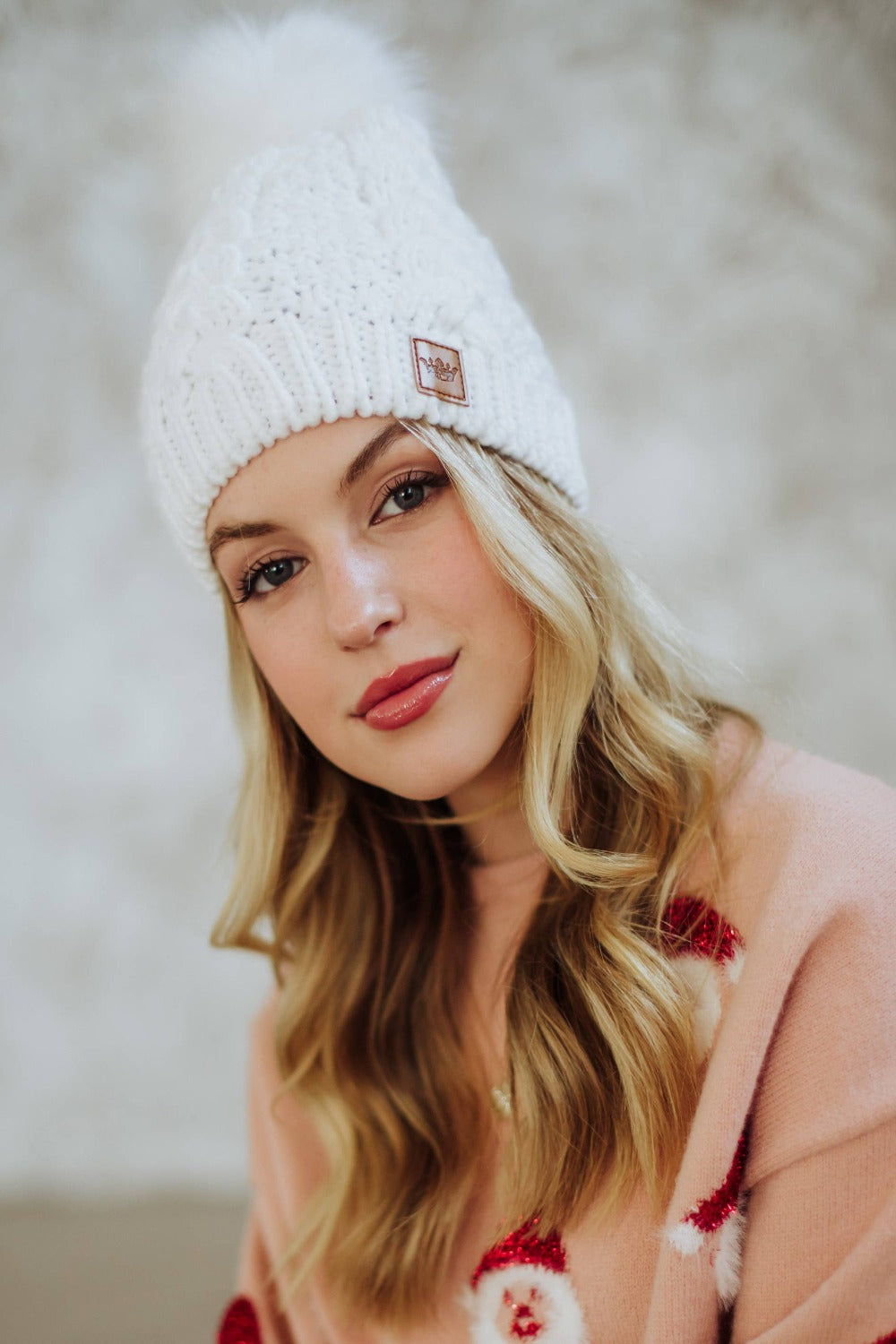 White Pom Beanie by Panache