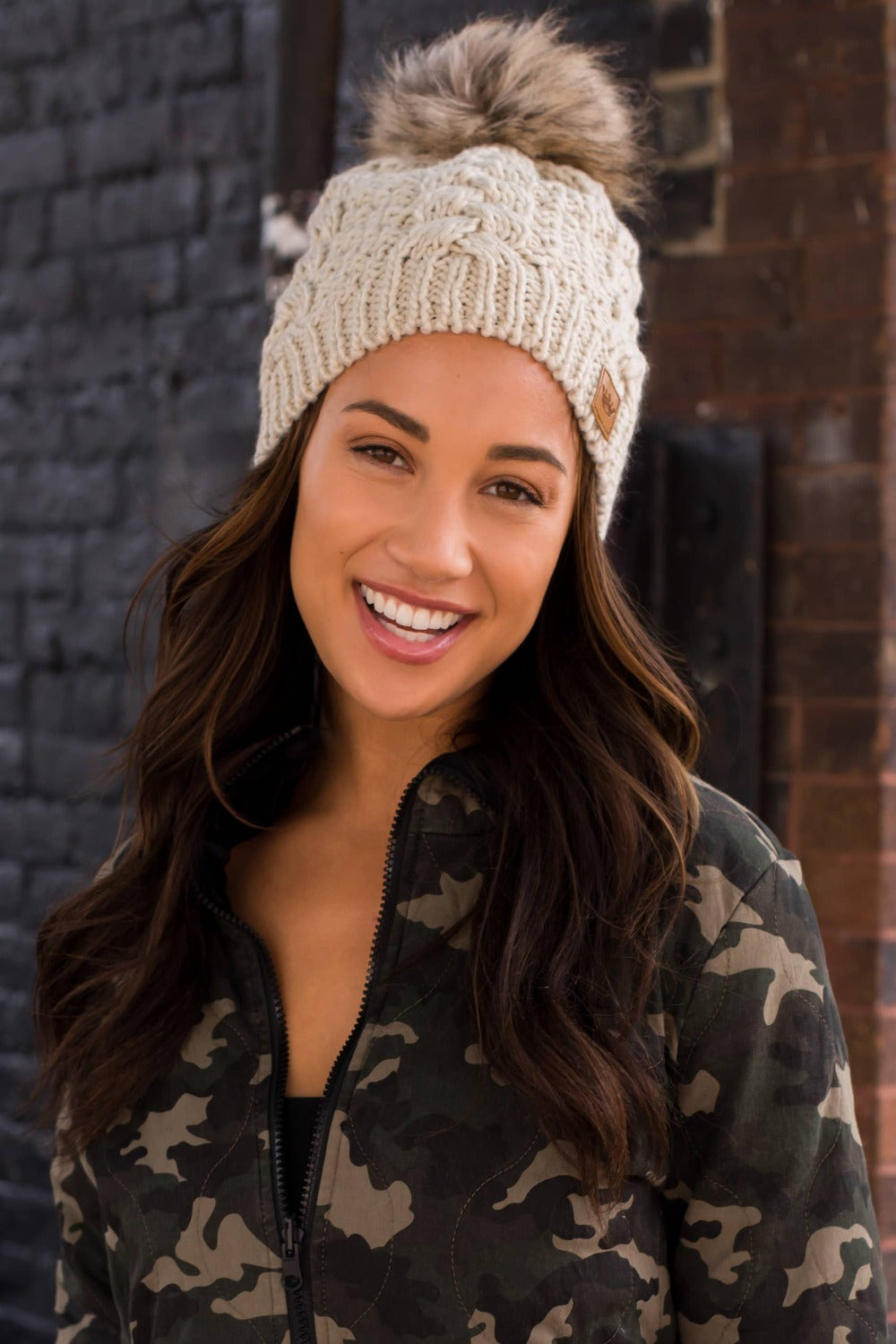 Beige Pom Beanie by Panache at Simply Dixie