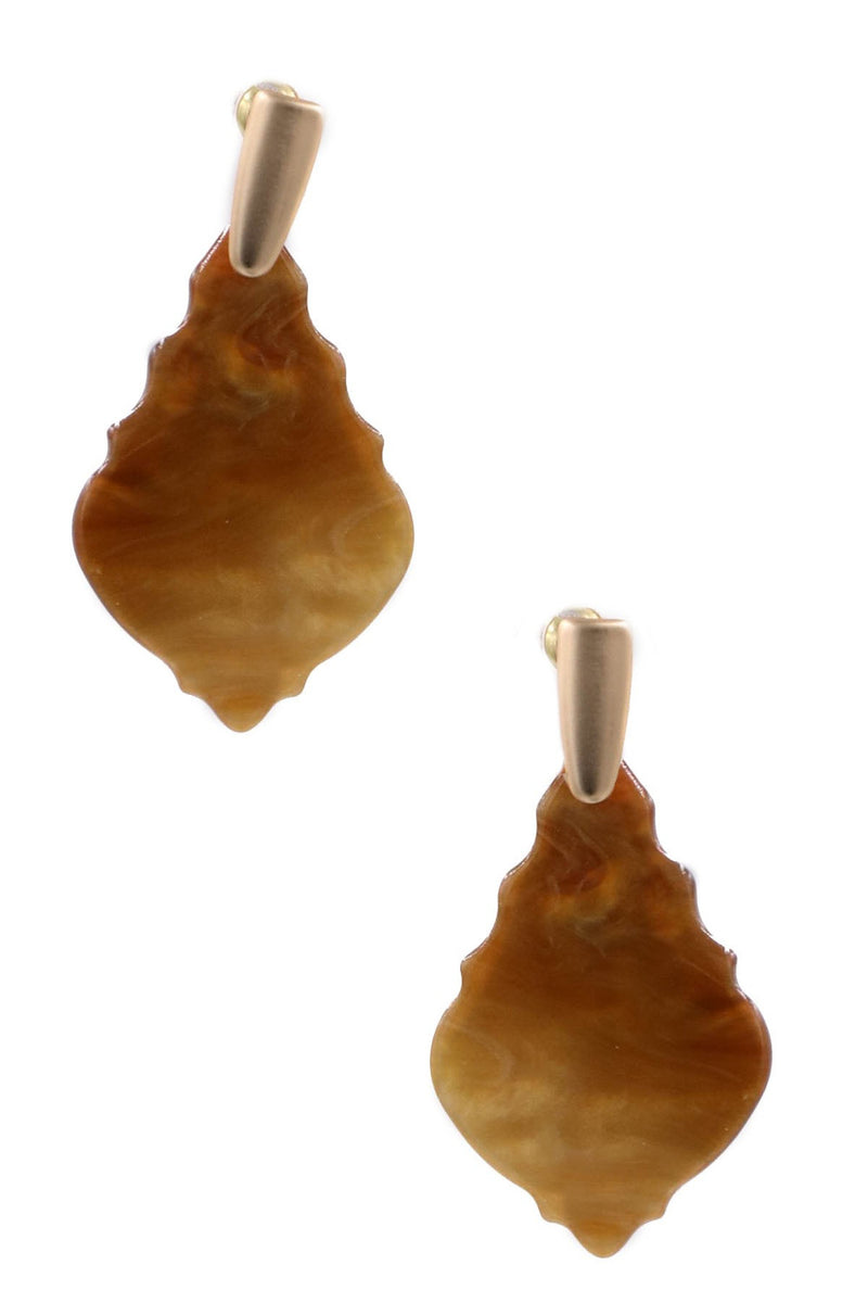 Acrylic Moroccan Drop Earrings-Natural