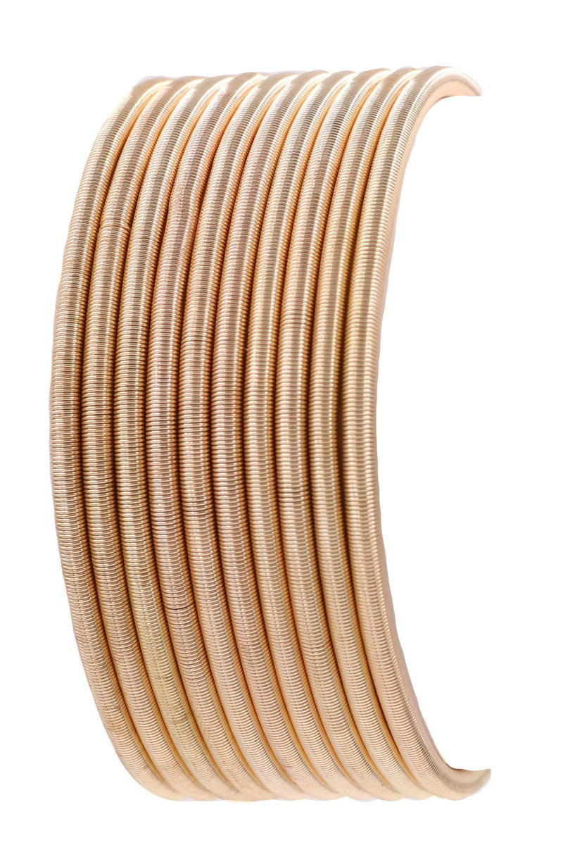 Metal Coil Stretch Bracelet-Gold