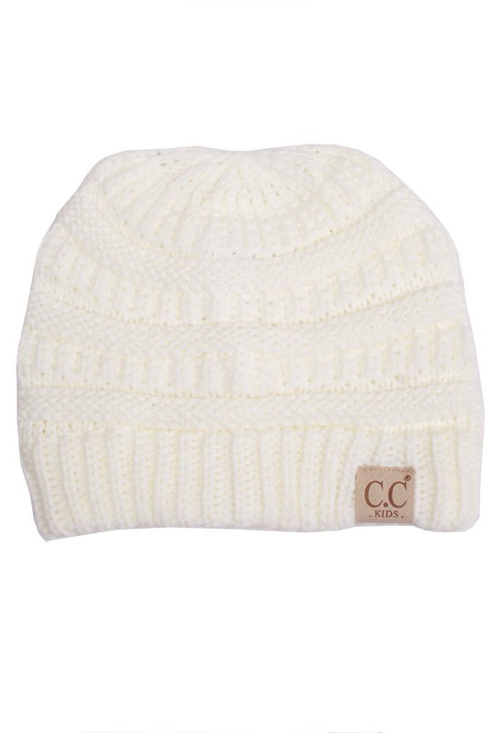 Kids CC Beanie-Ivory - Simply Dixie Boutique