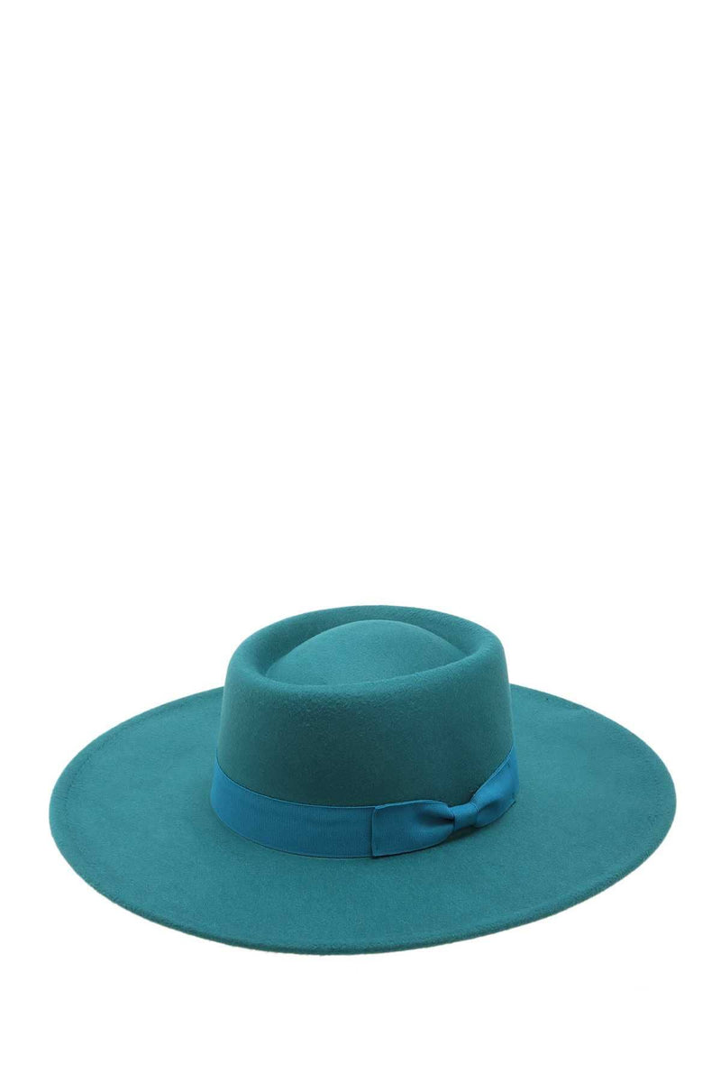 Felt Fedora Hat-Teal