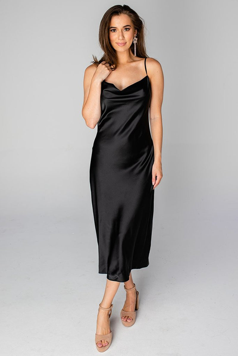 Buddy Love-Tracy Midi Slip Dress-Black