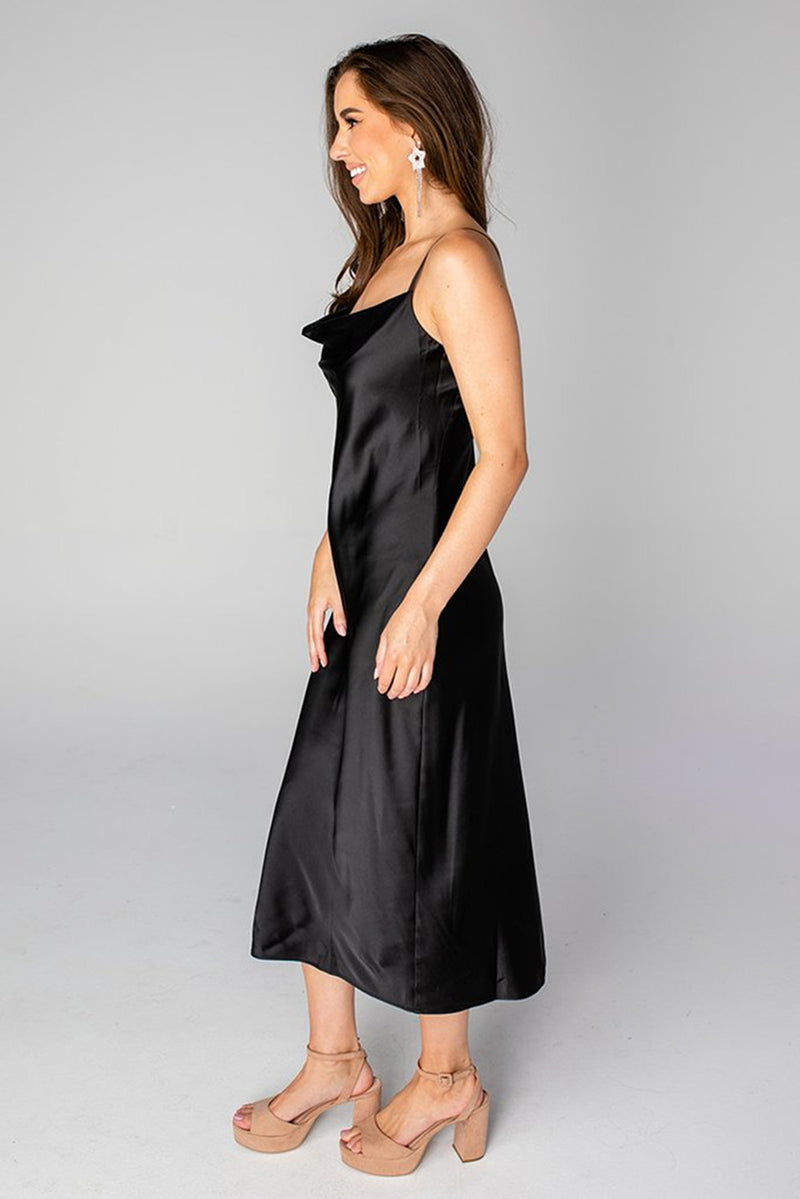 Buddy Love-Tracy Midi Slip Dress-Black