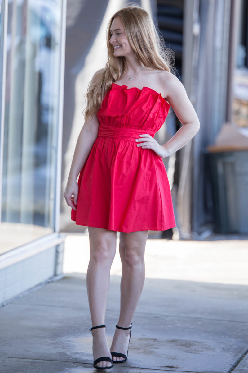 Fallen Petals Dress-Red