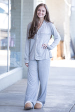 The Perfect Piko Pajama Set- Heather Grey