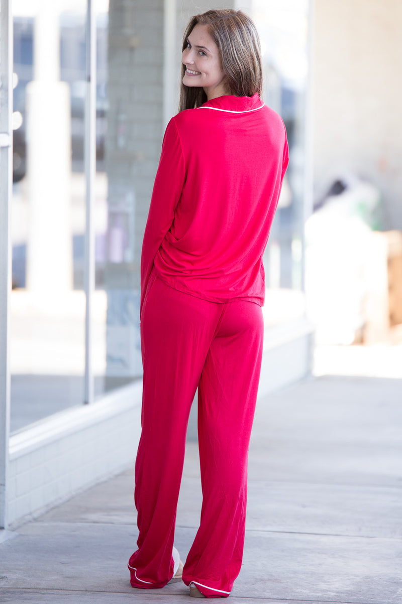 SALE-The Perfect Piko Pajama Set- Red
