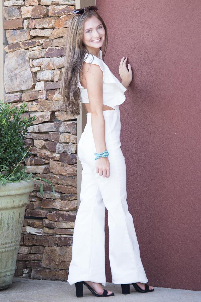 The It Girl Jumpsuit-White