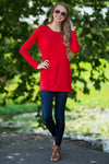 The Perfect Piko Slim Fit Top-Red
