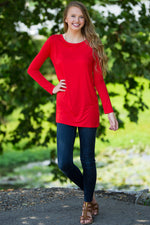 The Perfect Piko Slim Fit Top-Red