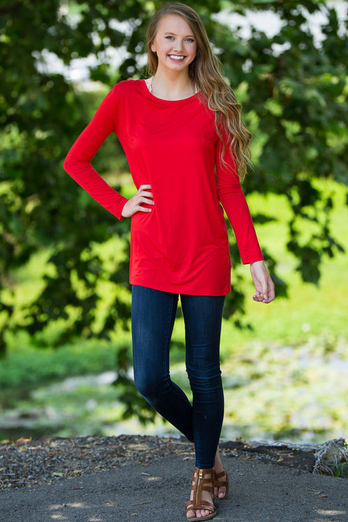 The Perfect Piko Slim Fit Top-Red