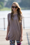 The Perfect Piko Half Sleeve Tunic-Mocha - Simply Dixie Boutique
 - 1
