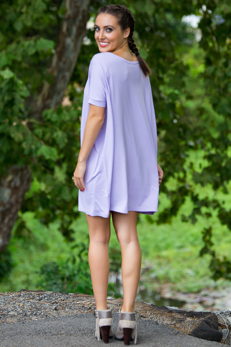 The Perfect Piko Short Sleeve Tunic-Lilac
