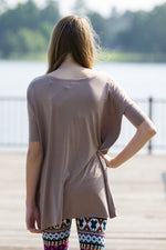 The Perfect Piko Half Sleeve Tunic-Mocha - Simply Dixie Boutique
 - 2