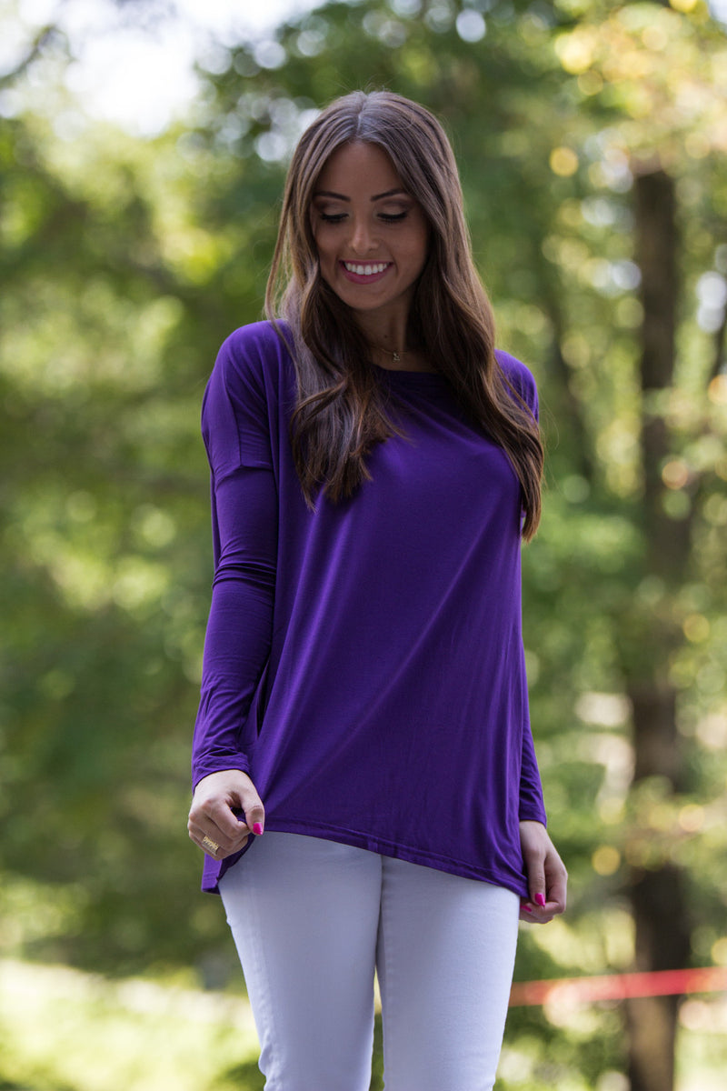 The Perfect Piko Top-Dark Purple