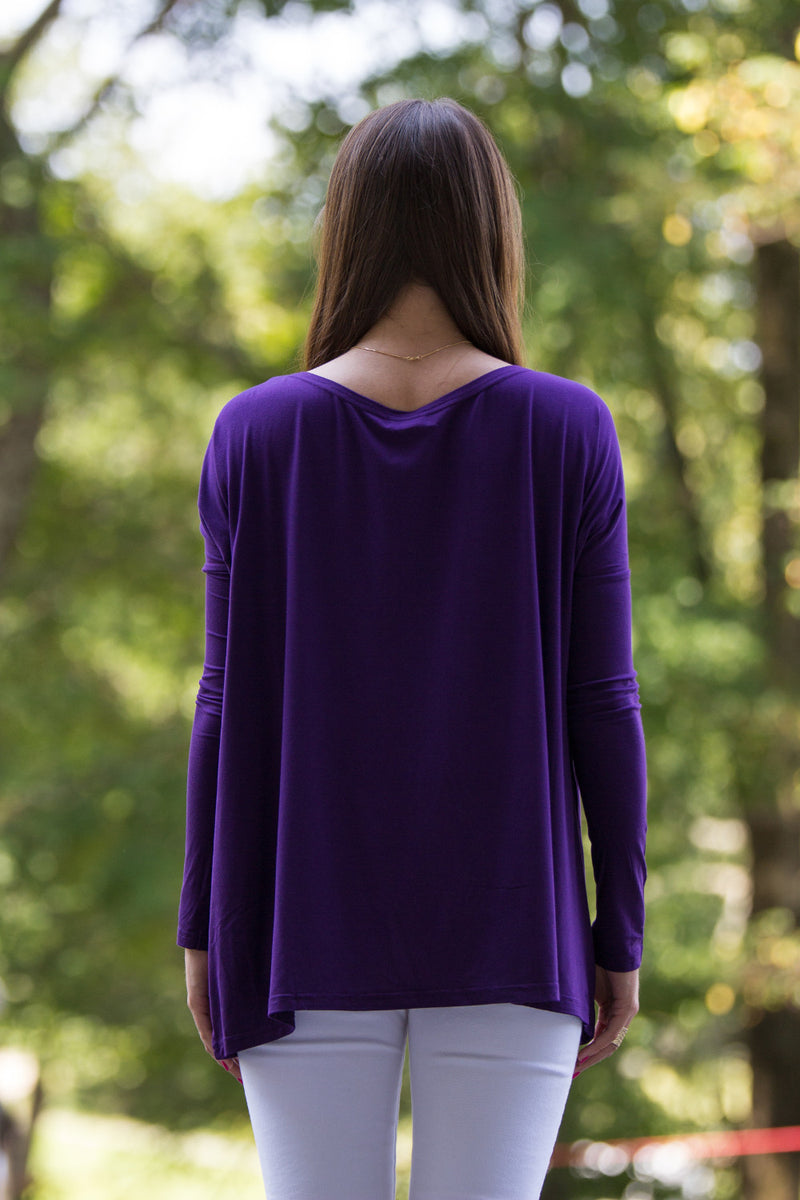 The Perfect Piko Top-Dark Purple
