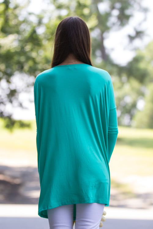 The Perfect Piko Tunic Top-Light Green