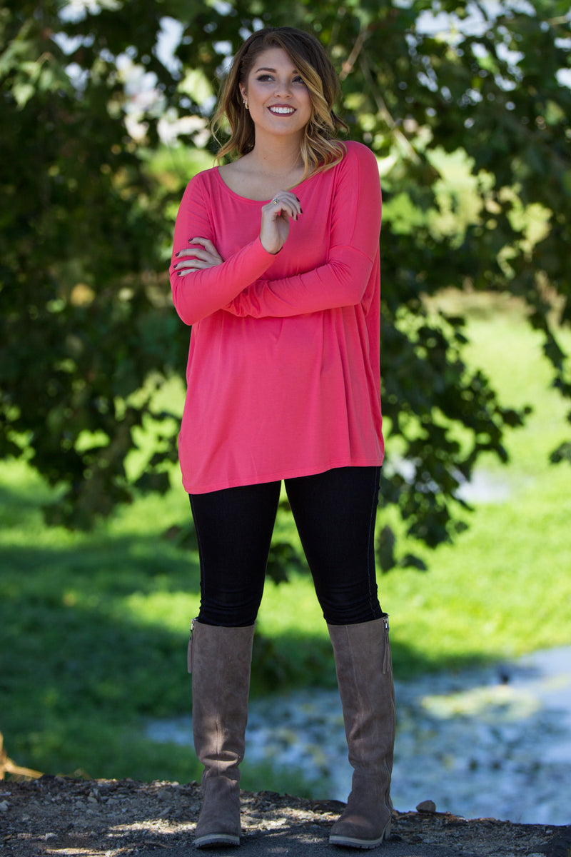 The Perfect Piko Top-Coral - Simply Dixie Boutique
 - 1
