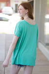The Perfect Piko V-Neck Short Sleeve Top-Seamoss