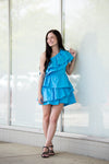 Ruffled My Way Over Romper - Ocean Blue