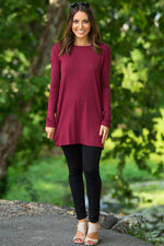 The Perfect Piko Slim Fit Top-Wine