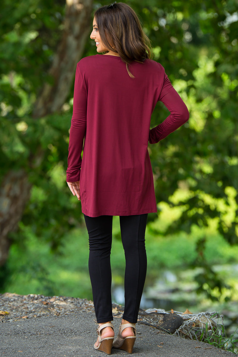 SALE-The Perfect Piko Slim Fit Top-Wine