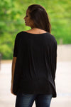 The Perfect Piko Short Sleeve Top-Black - Simply Dixie Boutique
 - 2