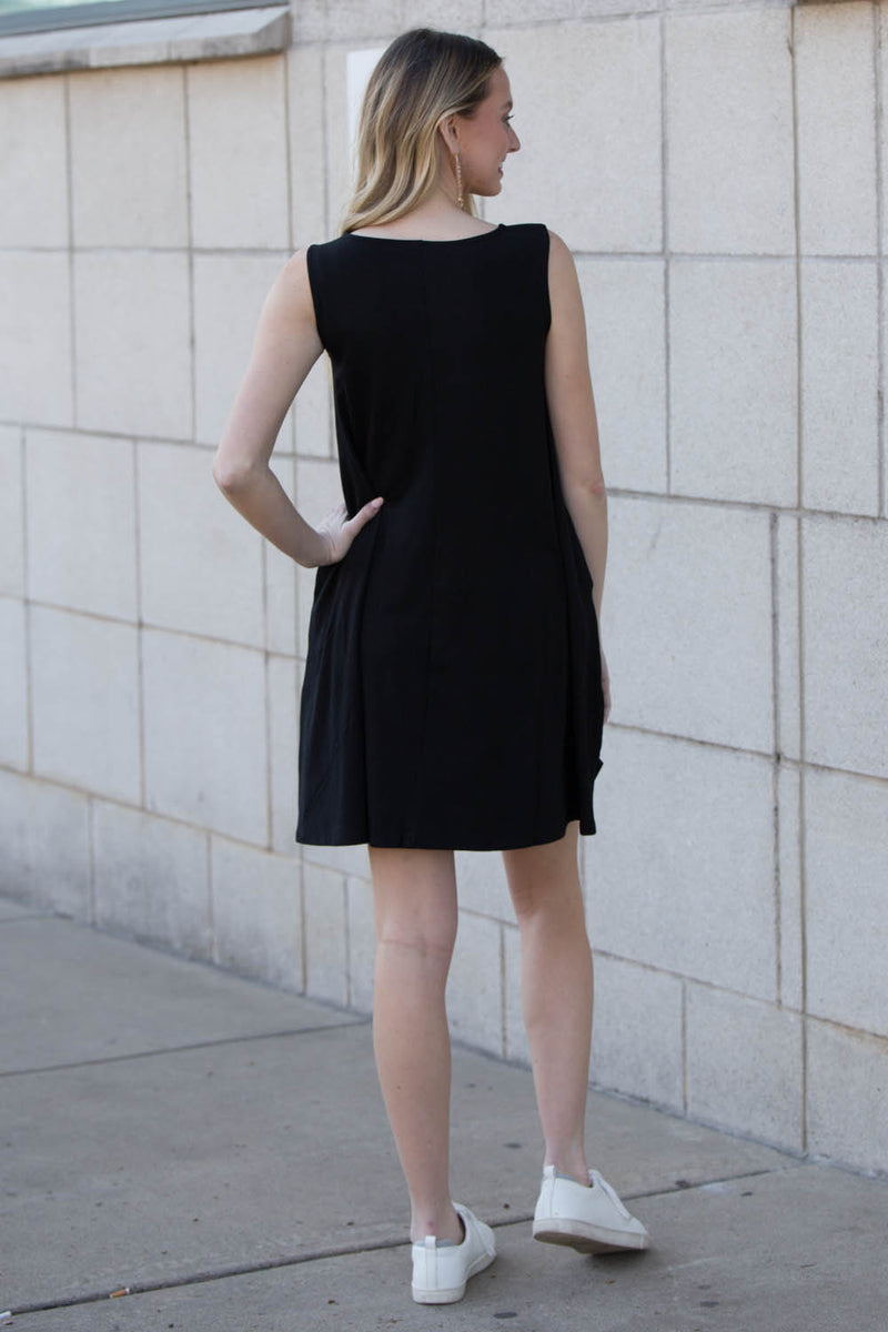 Zenana Sleeveless Swing Dress Black